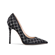 2019 High Heel Stiletto Women's Pumps Black Leather Crystal x19-c148c Ladies Women custom Dress Shoes Heels For Lady
